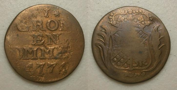 1] Groningen Duit 1771, Postzegels en Munten, Munten | Nederland, Losse munt, 1 cent, Vóór koninkrijk, Ophalen of Verzenden