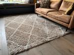 Vloerkleed in beige met gebroken witte strepen, Ophalen, Beige, 150 tot 200 cm, 200 cm of meer