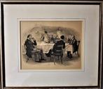 HOUTGRAVURE ANNO 1889 IN DE HERBERG., Ophalen of Verzenden
