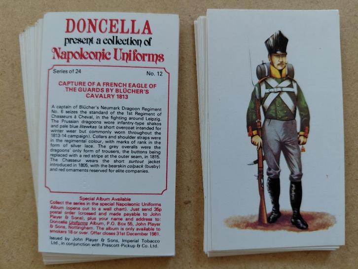 Napoleonic Uniforms complete set 24 cigar cards 1980, Verzamelen, Militaria | Algemeen, Landmacht, Overige typen, Overige gebieden