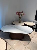 Salontafel marmerlook walnoot 120x60x38 licht beschadigd, Ophalen, 100 tot 150 cm, Nieuw, 50 tot 100 cm