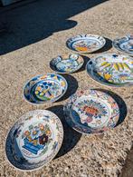 7 antieke borden 18 eeuw. Delft €400, Ophalen