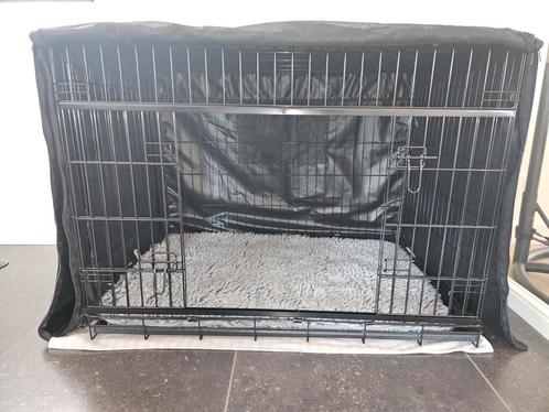 Adori bench large 2 schuifdeuren zwart met hoes en kussen, Dieren en Toebehoren, Hondenbenches, Zo goed als nieuw, Ophalen