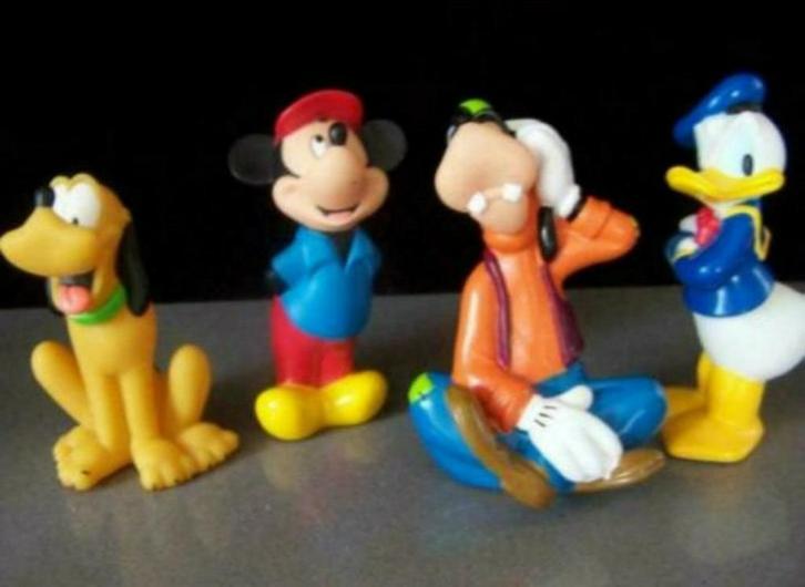 4 orginele disney rubberen piepfiguren in zeer goede staat!, Verzamelen, Disney, Zo goed als nieuw, Beeldje of Figuurtje, Ophalen of Verzenden