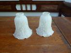 2 vintage lampenkapjes van mat glas