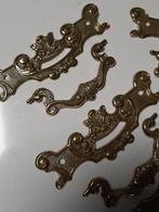 4x messing beslag kast - decoratief antiek - handvat lade, Doe-het-zelf en Verbouw, Hang- en Sluitwerk, Ophalen of Verzenden, Gebruikt