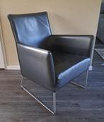 Leren Kamerstoel antracietgrijs, Huis en Inrichting, Ophalen, Gebruikt, Minder dan 75 cm, Leer