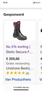 Steitz Secura brandweerlaarzen maat 40, Ophalen of Verzenden, Zo goed als nieuw