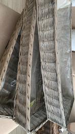 Drie leuke landelijke manden wilg grijs 85x39xh13, Huis en Inrichting, Ophalen, Mand, Zo goed als nieuw, Riet