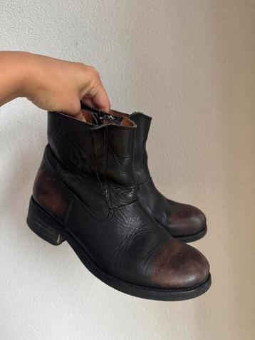 Vintage Diesel zwarte leren enkel laarzen met rits beschikbaar voor biedingen