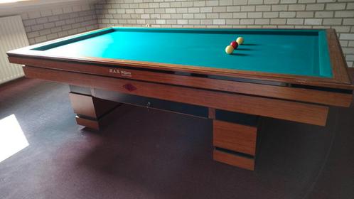 Biljarttafel, inclusief ballen en rek met vier keus, Sport en Fitness, Biljarten en Poolen, Gebruikt, Biljarttafel, Ophalen