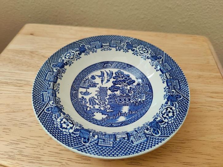 Prachtig vintage blauw bordje van Wood & Sons Blue Willow, Antiek en Kunst, Antiek | Wandborden en Tegels, Verzenden