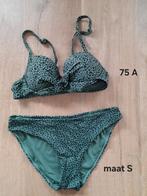 Bikini groen met print bovenstukje 75A en broekje S, Kleding | Dames, Ophalen of Verzenden, Zo goed als nieuw, Groen, Bikini