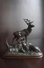 Antiek bronzen beeld Famille de Cerf" by Antoine Barye, Antiek en Kunst, Ophalen of Verzenden, Brons