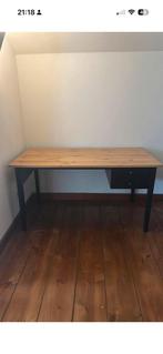 ikea arkelstorp bureau zwart met houten blad, Huis en Inrichting, Bureaus, Ophalen, Zo goed als nieuw