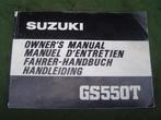 Suzuki GS550T 1980 handleiding GS 500 T owner's manual, Motoren, Handleidingen en Instructieboekjes, Suzuki