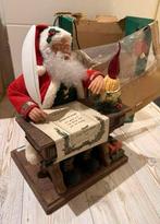 Levensechte schrijvende kerstman met licht muziek vintage, Diversen, Kerst, Ophalen, Zo goed als nieuw