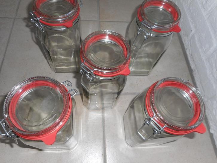 Weckflessen 5 stuks, Huis en Inrichting, Keuken | Potten en Pannen, Nieuw, Pot, Bus of Blik, Glas, Ophalen