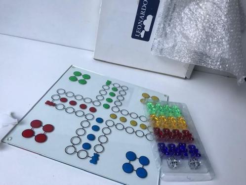 Glazen Mens erger je niet van Leonardo, Hobby en Vrije tijd, Gezelschapsspellen | Bordspellen, Nieuw, Een of twee spelers, Drie of vier spelers