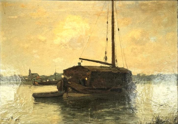 606. Olieverfschilderij, Cornelis Kuypers, begin 20e eeuw, Antiek en Kunst, Kunst | Schilderijen | Klassiek, Ophalen of Verzenden