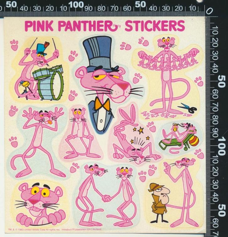 Sticker: Roze Panter - Pink Panther (3), Verzamelen, Stickers, Zo goed als nieuw, Strip of Tekenfilm, Ophalen of Verzenden