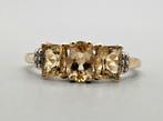 Gouden Vintage ring edelsteen gele saffier diamant. 2025/419, ., Geel, Ophalen of Verzenden, Zo goed als nieuw