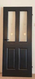 Paneel deur met glas opdek 2000 x 850 mm, Doe-het-zelf en Verbouw, Deuren en Horren, Ophalen, Gebruikt, 80 tot 100 cm, Binnendeur