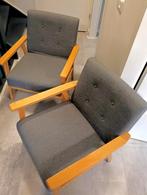 Set van 2 Grijze Fauteuils, Huis en Inrichting, Ophalen, Zo goed als nieuw, Grijs, Twee