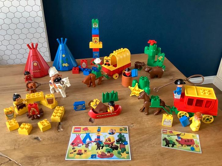 Big western set. Lego duplo, 2 sets! Cowboys en indianen., Kinderen en Baby's, Speelgoed | Duplo en Lego, Zo goed als nieuw, Duplo