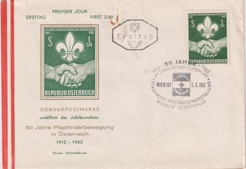 Oostenrijk 1962 Scouting 50 jaar, Postzegels en Munten, Postzegels | Eerstedagenveloppen, Onbeschreven, Europa, Ophalen of Verzenden