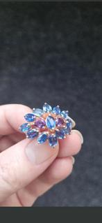 Zilveren ring maat 18 mm met kyaniet en amethist, Nieuw, Ophalen of Verzenden, Met edelsteen, Dame