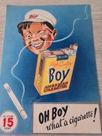 Oude reclameposter Boy American Cigarettes, Verzamelen, Posters, Rechthoekig Staand, A4 of kleiner, Nieuw, Ophalen of Verzenden