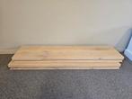 2 Wandplanken Massief eiken met sierlijst 131 x 31 cm, Ophalen, ., Zo goed als nieuw, .