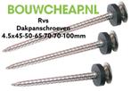 Rvs dakpanschroeven diverse maten grote voorraad BOUWCHEAP, Ophalen of Verzenden, Nieuw