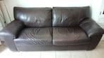 bruine leren bank, Huis en Inrichting, Ophalen, Gebruikt, 75 tot 100 cm
