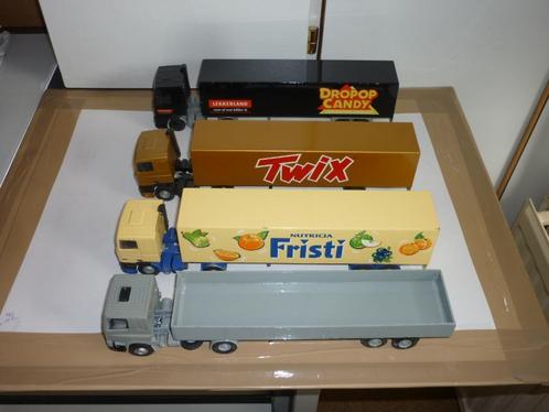 Liontoys 4 vrachtwagens div merken in goede staat zie foto,s, Hobby en Vrije tijd, Modelauto's | 1:50, Zo goed als nieuw, Bus of Vrachtwagen