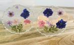 Onderzetters met echte gedroogde bloemen Epoxy Art set van 2, Nieuw, Glas of Kopje, Ophalen of Verzenden