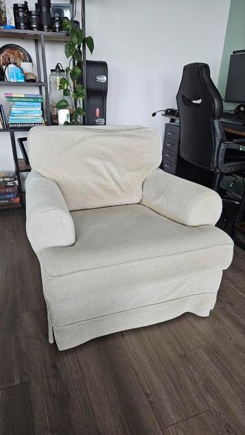 Ikea Ektorp fauteuil beige ribbelstof