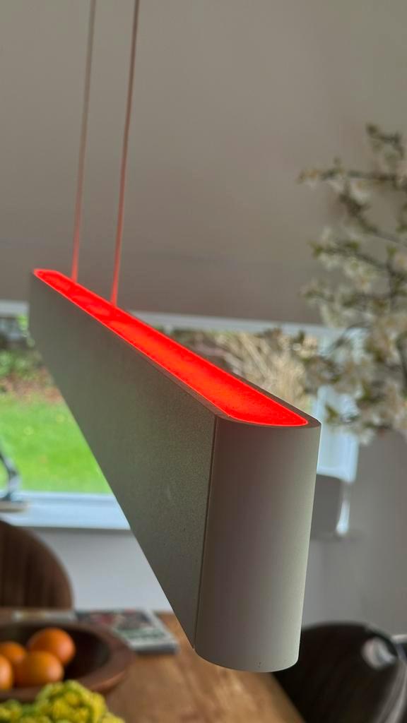 Philips Hue Ensis White&Color., Huis en Inrichting, Lampen | Hanglampen, Gebruikt, 75 cm of meer, Hout, Ophalen