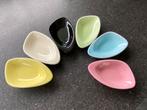 Pastel aardewerk vintage pinda set 6 kleine schaaltjes gaaf, Ophalen of Verzenden