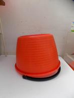 Retro vintage jaren 70 oranje emmer mand opbergmand wasmand, Ophalen of Verzenden, Gebruikt