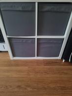 Ikea Kallax kast met grijze lades, Ophalen, Overige materialen, Minder dan 50 cm, Zo goed als nieuw