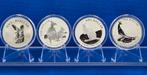 (A389) RAM AUSTRALIA  4 X TOP  KANGAROO ONE OUNCE, Ophalen of Verzenden, Setje, Zilver