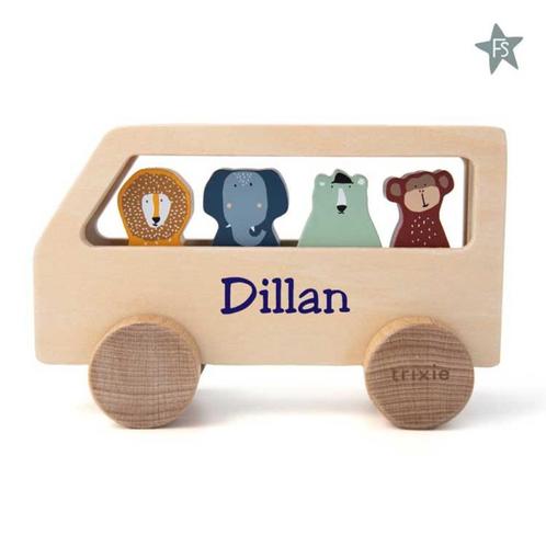 Trixie Houten dierenbus ( met naam ), Kinderen en Baby's, Kraamcadeaus en Geboorteborden, Nieuw, Kraamcadeau, Ophalen of Verzenden