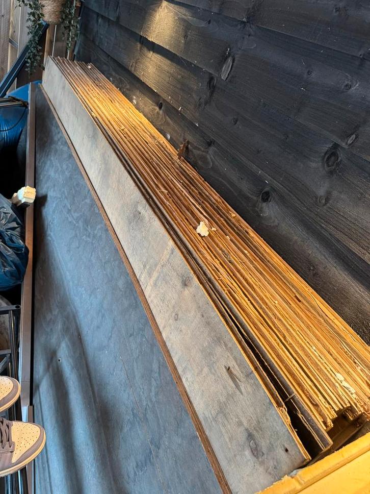 24 Gebruikte Underlayment Platen 244x122x18, Doe-het-zelf en Verbouw, Hout en Planken, Gebruikt, Plank, Overige houtsoorten, 200 tot 250 cm