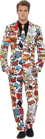 OppoSuits Kostuums - Comic Strip Maat XL, Ophalen of Verzenden, Nieuw, Maat 56/58 (XL), Wit