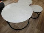 set van 3 mooie echt marmeren salon tafels, Ophalen, 50 tot 100 cm, Rond, Nieuw