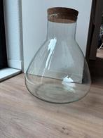 Prachtige glazen terrarium vaas fles met kurk, Ophalen, Overige materialen, Minder dan 60 cm, Rond