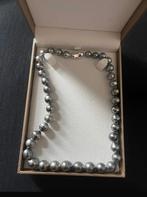 Tahiti Parelketting - Grijs, 8.2-11mm, Nieuw, Ophalen of Verzenden, Zilver, Grijs