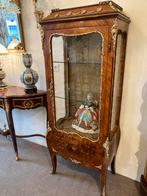 Prachtige antieke vitrine met brons en Limoges plaquettes, Antiek en Kunst, Antiek | Meubels | Kasten, Ophalen